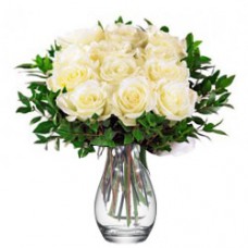 Gorgeous Good Wishes Vase of White Roses